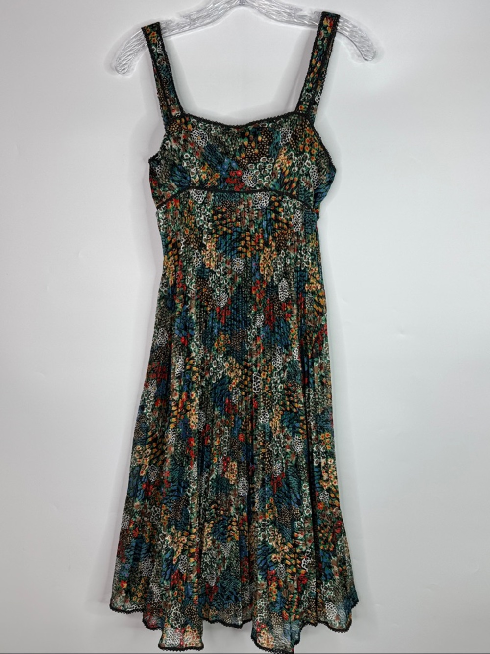 Vintage Jody Of California Floral Sheer Pleated Tent Dress Tag Size 8